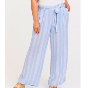 Torrid  BLUE STRIPE  SELF TIE WIDE LEG PANT
